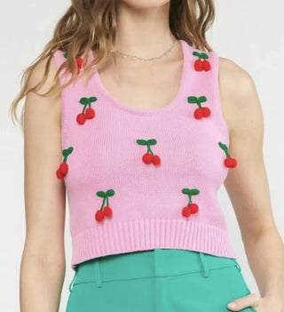 Entro - Cherry Knit Top