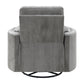 Sagen Charcoal Chenille Glider Recliner with Swivel