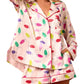 Peach Love - Satin Christmas Lights Prints Pajama Set