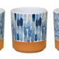 Watercolor Planter with Terra Cotta Accent (Set of 3)