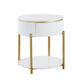 Daveigh High Gloss End Table - Gold / White