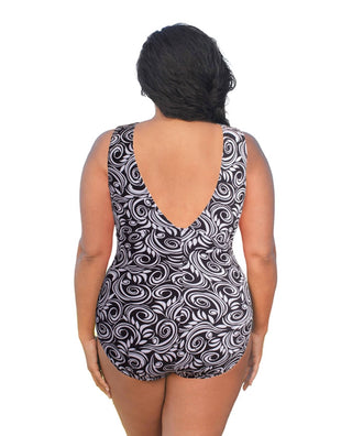 Always For Me - Double V Plunge One Piece Swimsuit - Plus Size