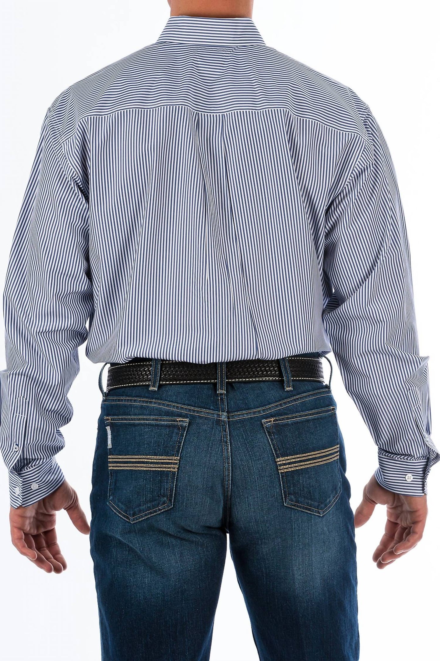 Cinch - Men's Royal Stripe Long Sleeve Button Down Shirt