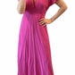 Astr - Short Sleeve Deep V-neck Maxi Dress