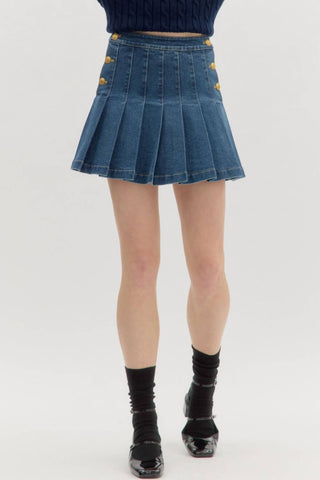 Entro - Denim Pleated Skirt
