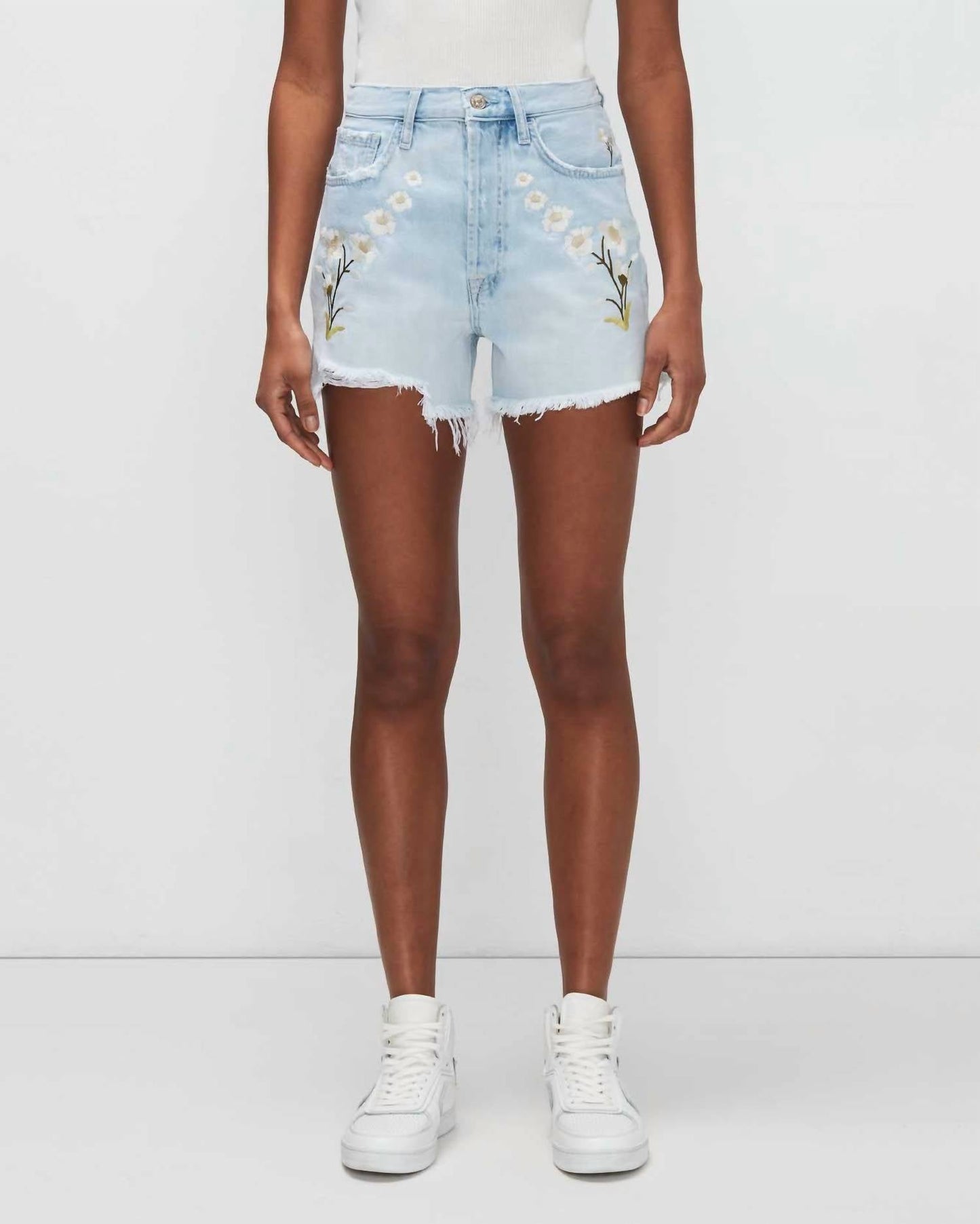 7 For All Mankind - Cut Off Embroidered Shorts