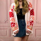 &Merci - Oversized Fuzzy Floral Cardigan