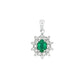 1.43ct Emerald Diamond Fashion Pendants 14KT White Gold