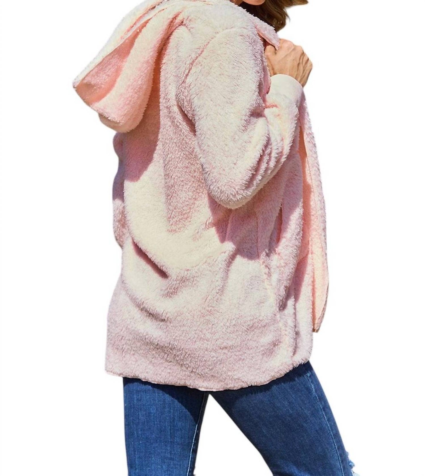 Double Take - Full Size Teddy Hooded Jacket with Pockets