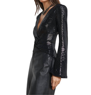 L'Agence - Katya Bell Sleeve Sequin Top