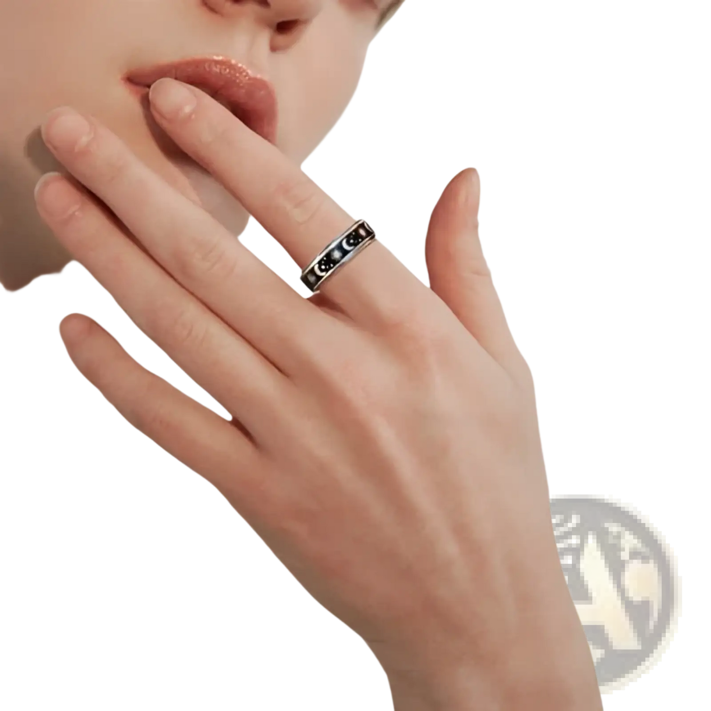 Celestial Stainless Steel Anxiety Spinner Ring Set