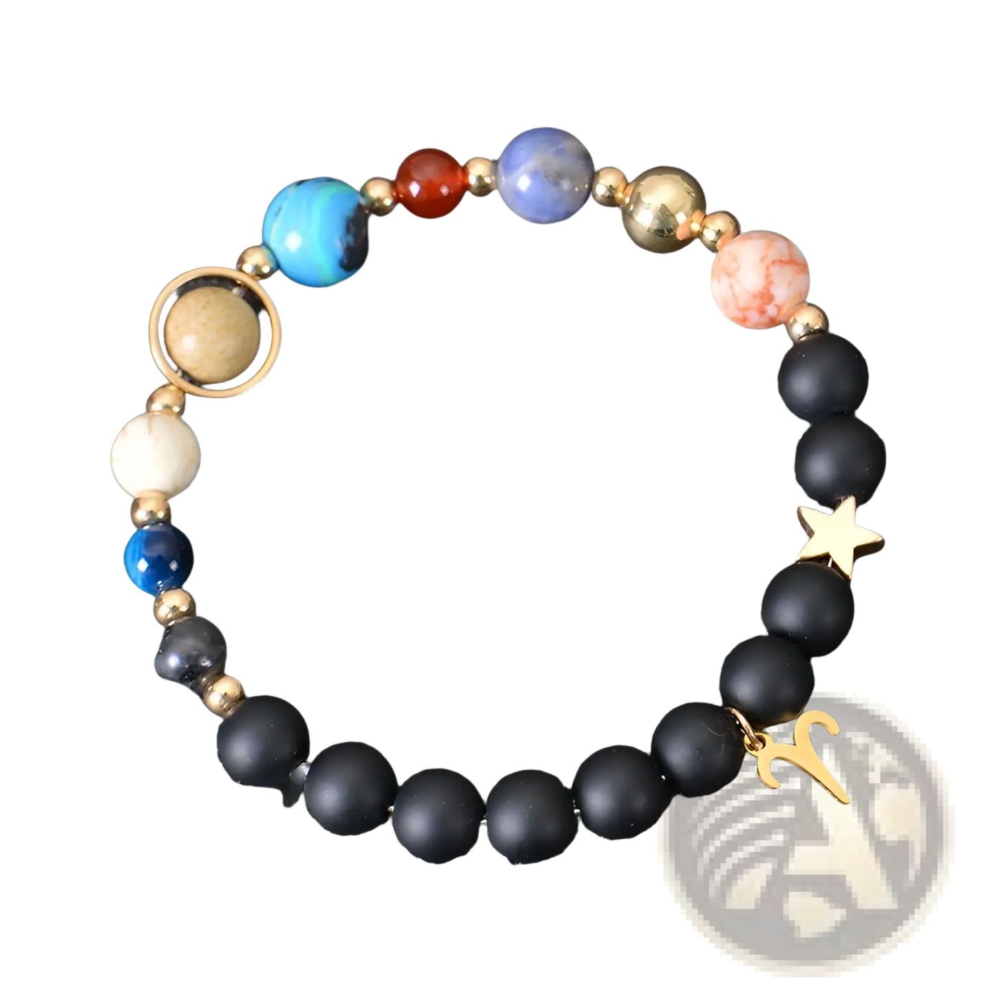 Celestial Zodiac Planet Matte Stone Beaded Bracelet