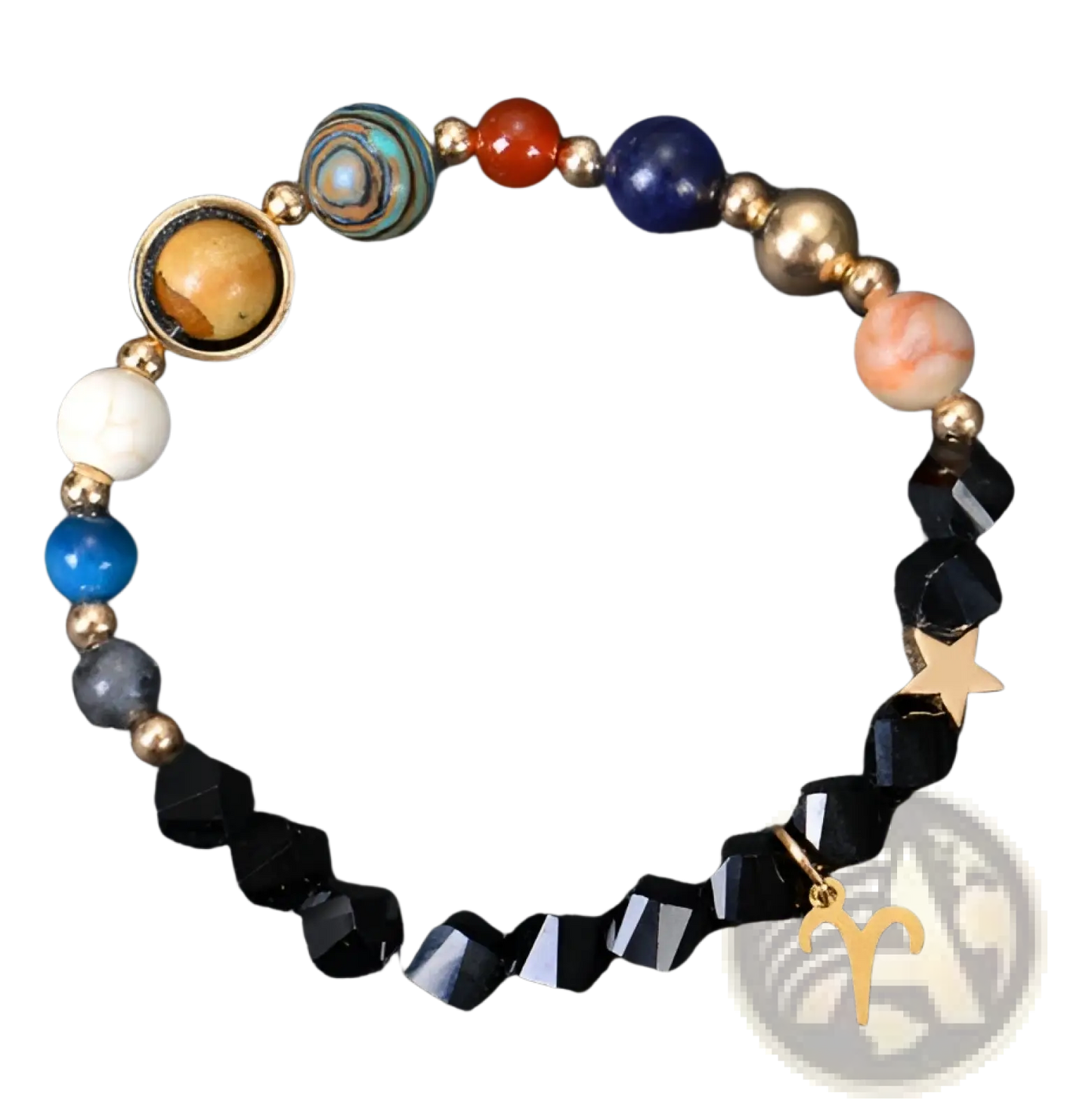 Celestial Zodiac Planet Matte Stone Beaded Bracelet