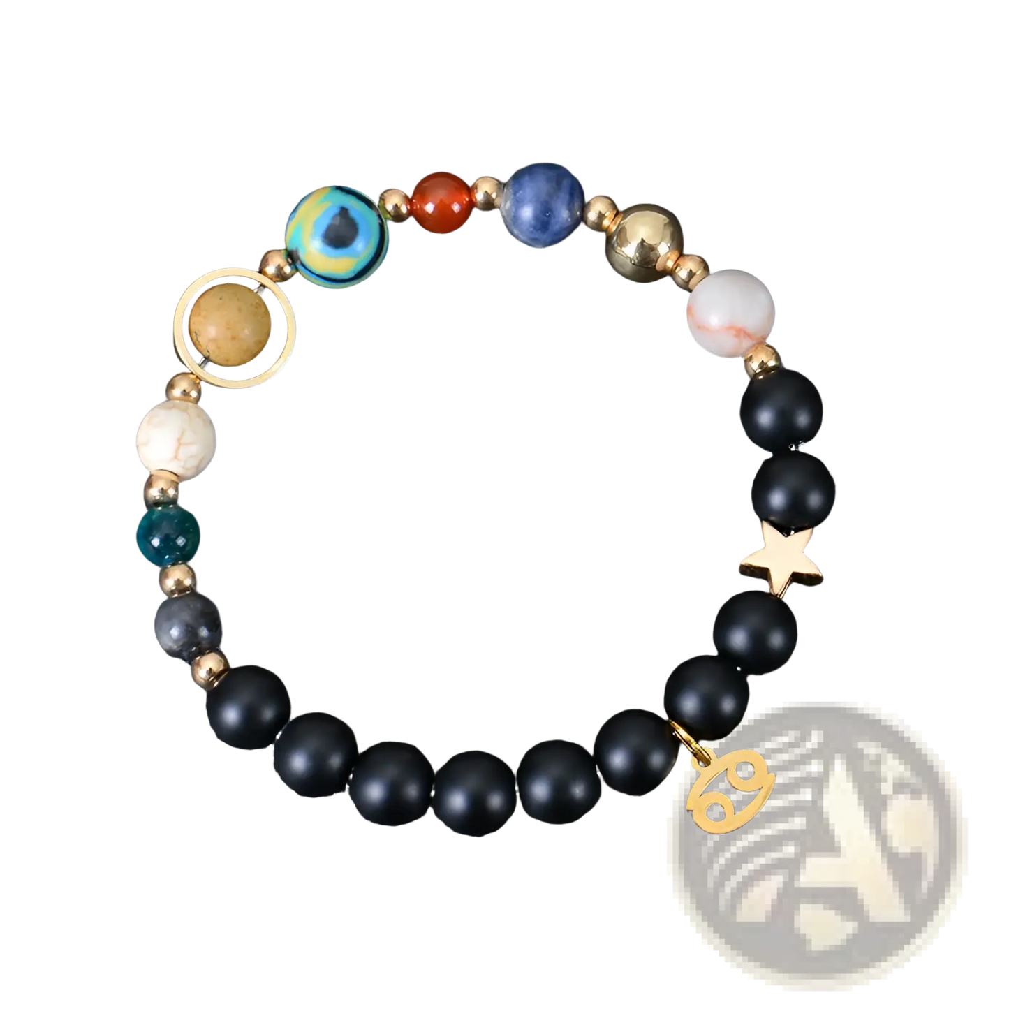 Celestial Zodiac Planet Matte Stone Beaded Bracelet
