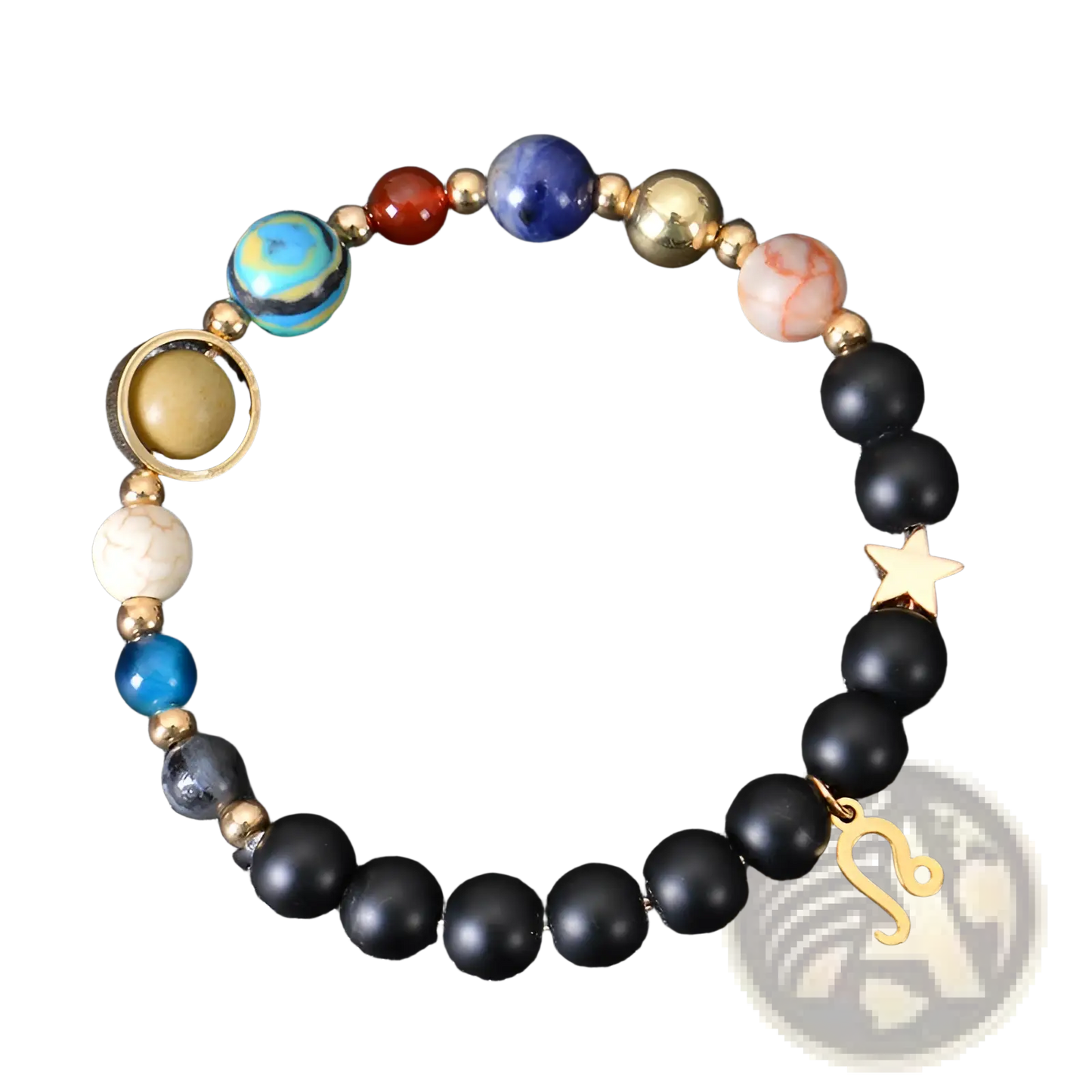 Celestial Zodiac Planet Matte Stone Beaded Bracelet