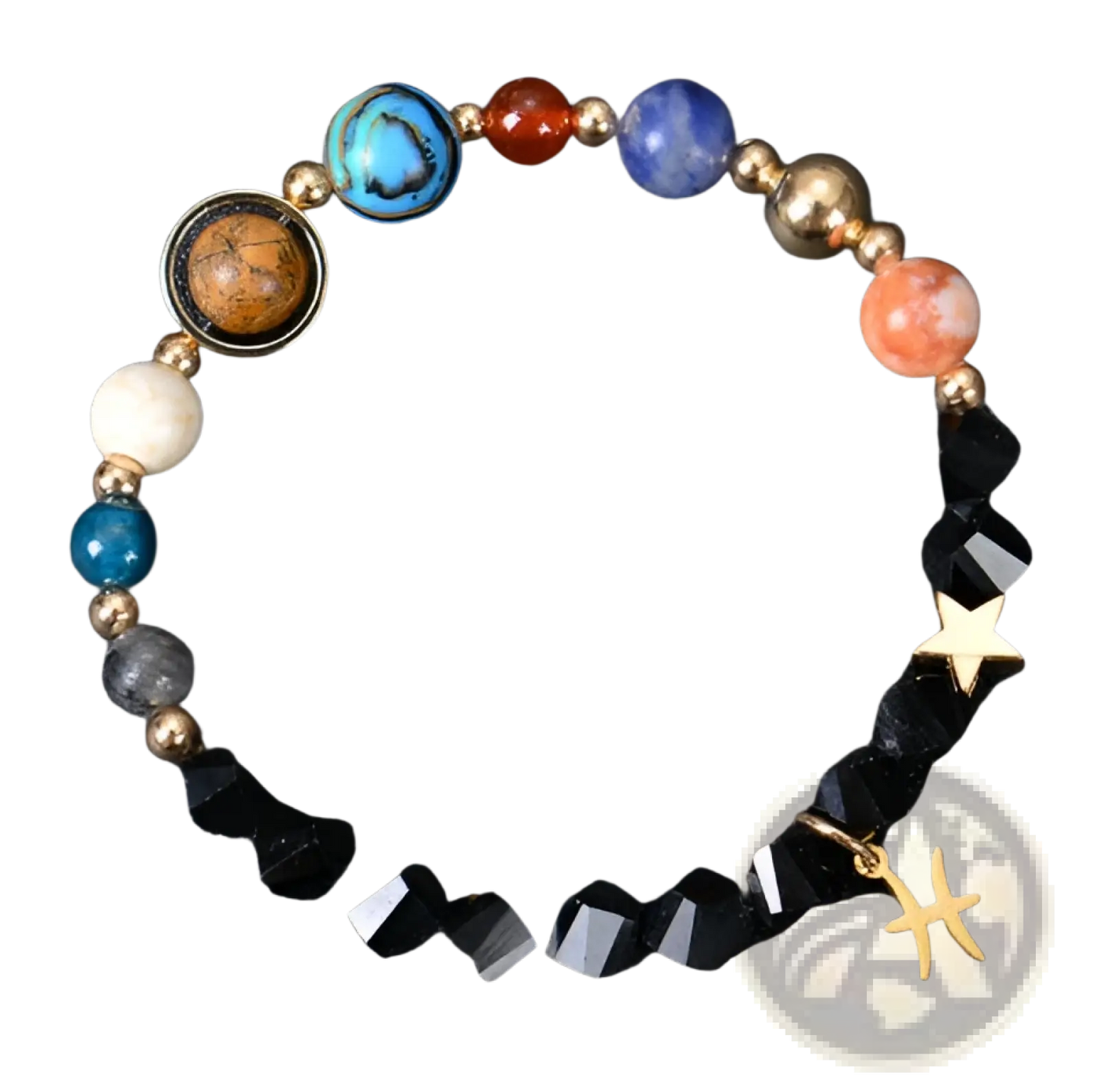 Celestial Zodiac Planet Matte Stone Beaded Bracelet