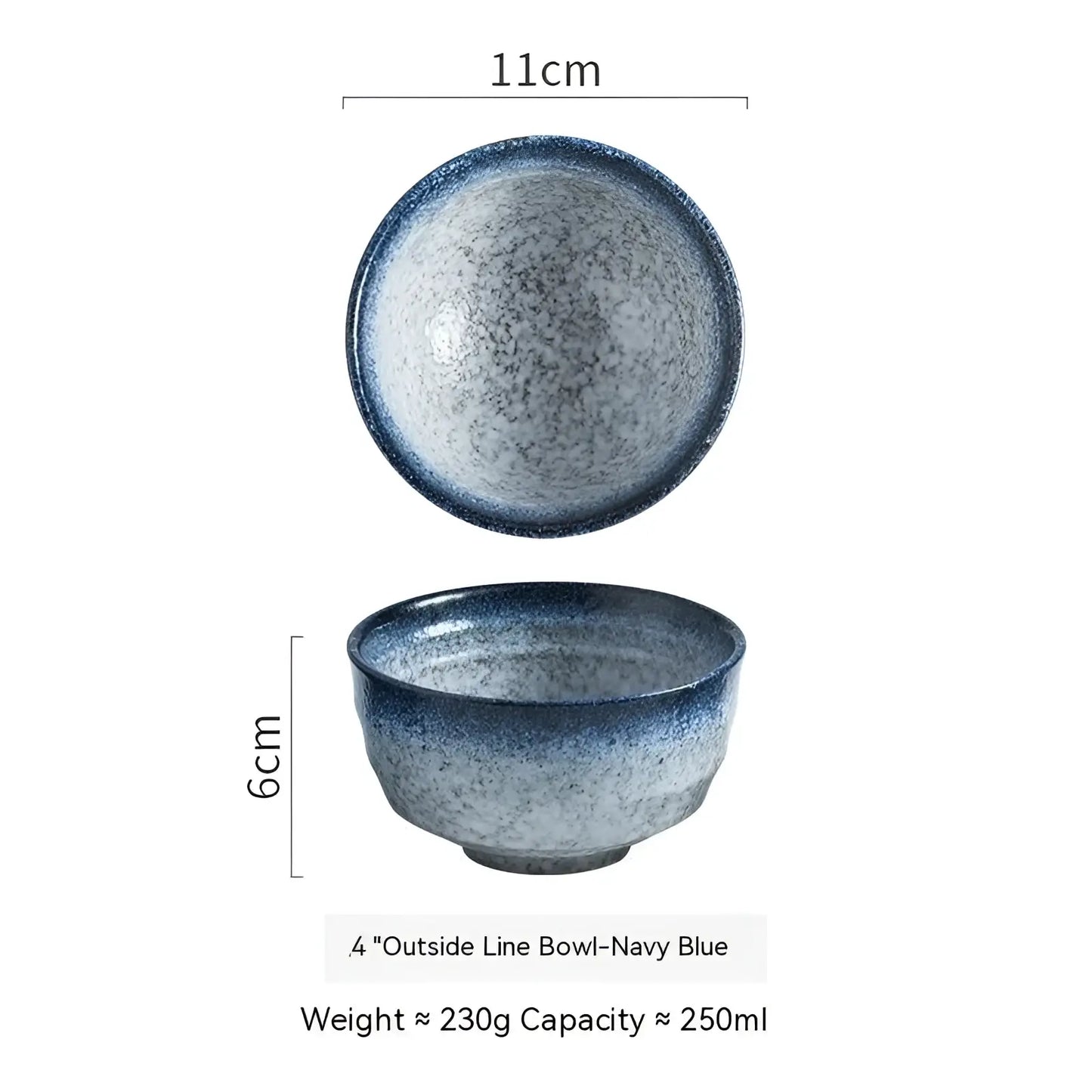 Ceramic Bowl Retro Porcelain Rice Tableware 4 Inch