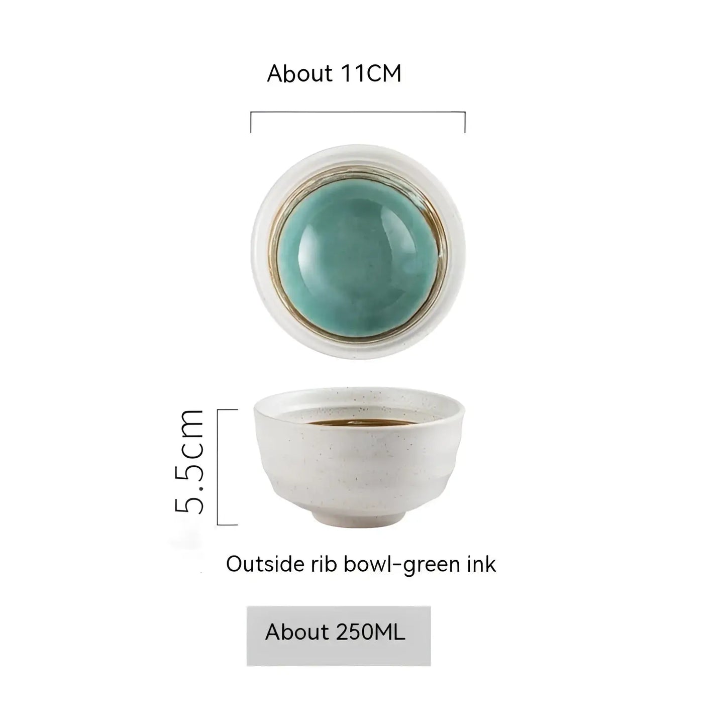 Ceramic Bowl Retro Porcelain Rice Tableware 4 Inch
