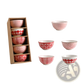 Ceramic Bowl Set 5 Piece Japanese Floral Porcelain