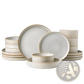 Ceramic Dinnerware Set 16 Piece Vintage Embossed White