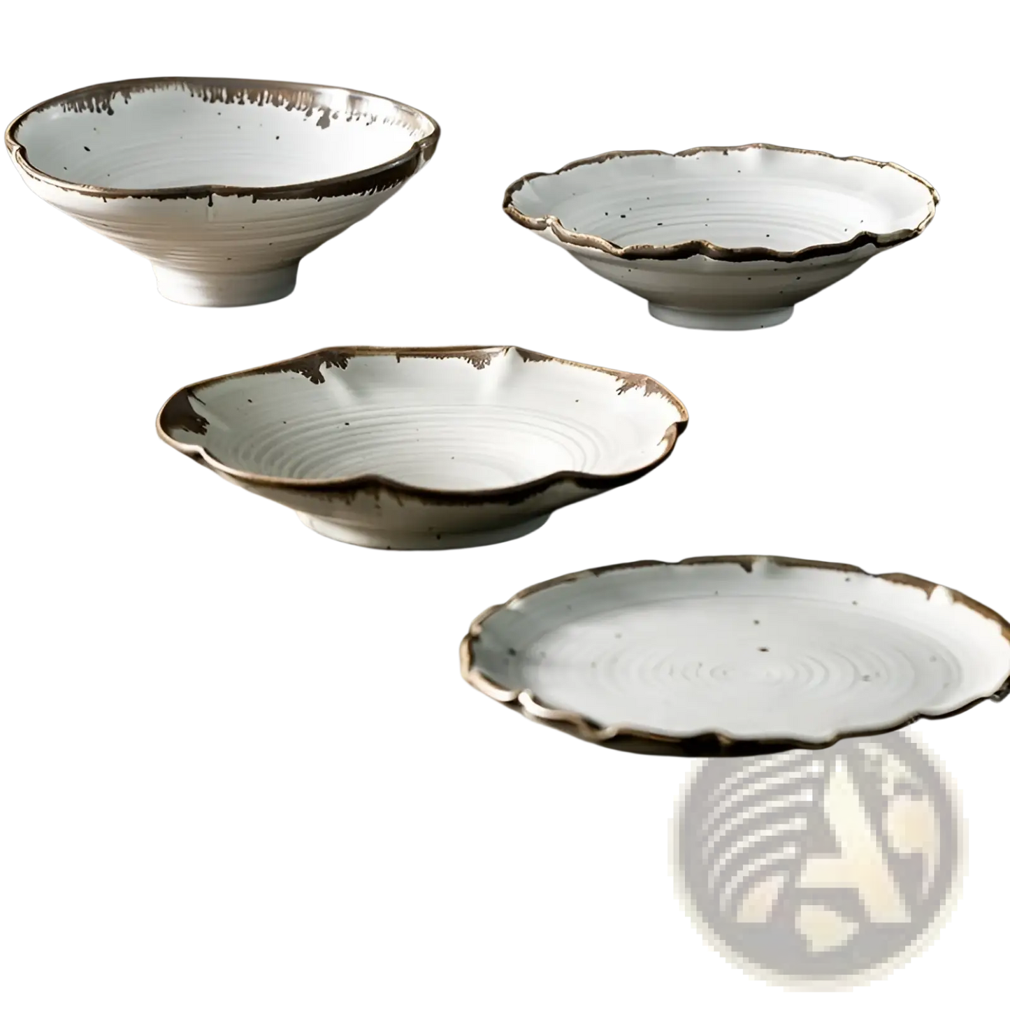 Ceramic Lace Fruit Plate Scalloped Dim Sum Dish