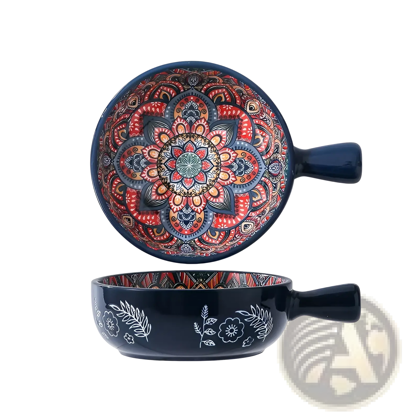 Ceramic Mandala Serving Bowl Hand Painted 400ml
