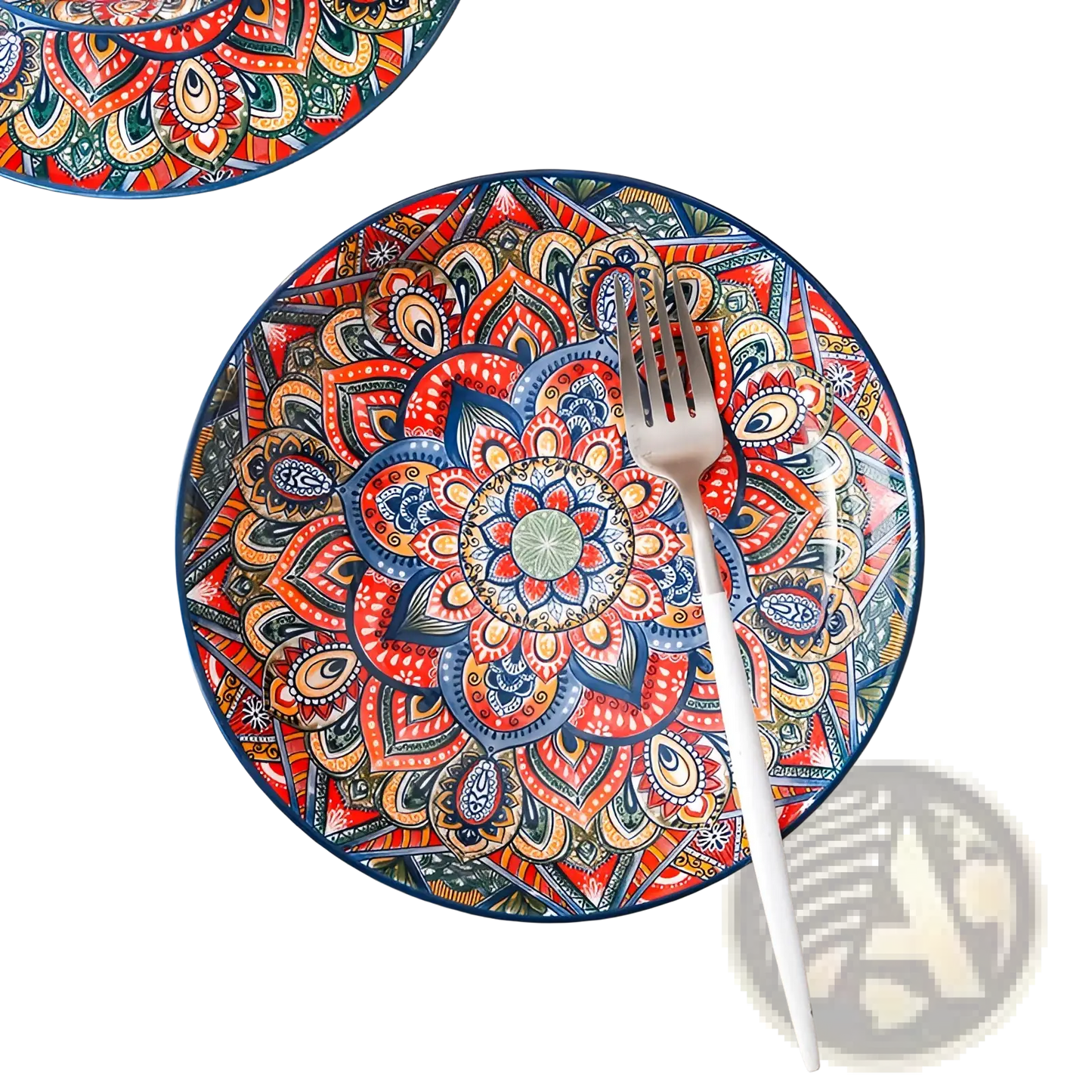 Ceramic Mandala Serving Bowl Hand Painted 400ml