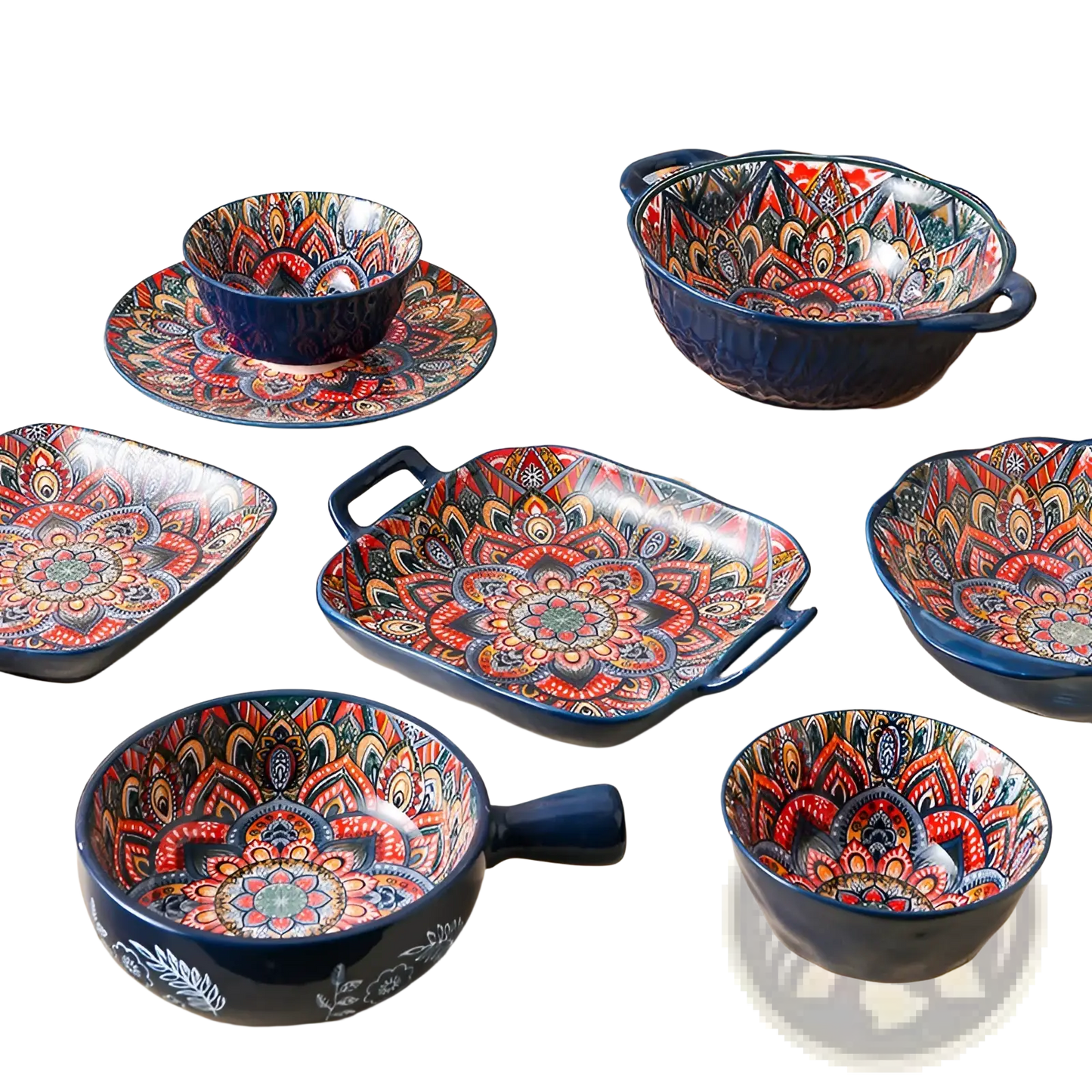 Ceramic Mandala Serving Bowl Hand Painted 400ml