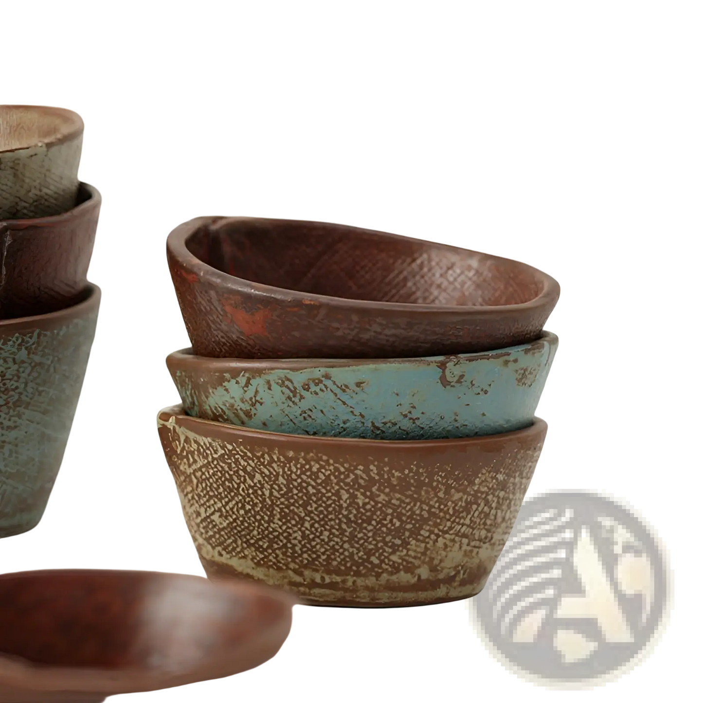 Ceramic Rice Bowl Retro Handcrafted Textured Soup Bowl
