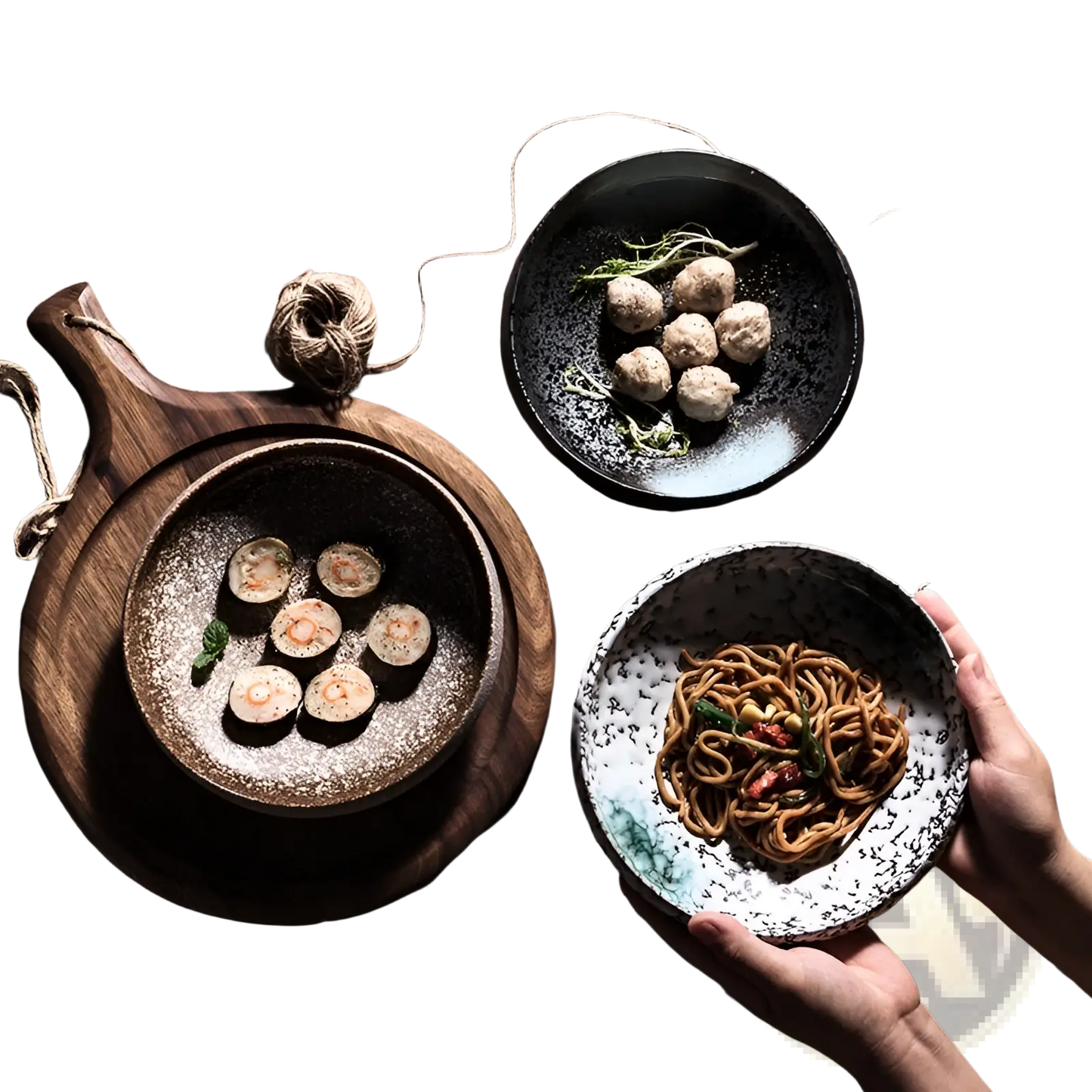 Ceramic Speckled Serving Bowls for Home Kitchens