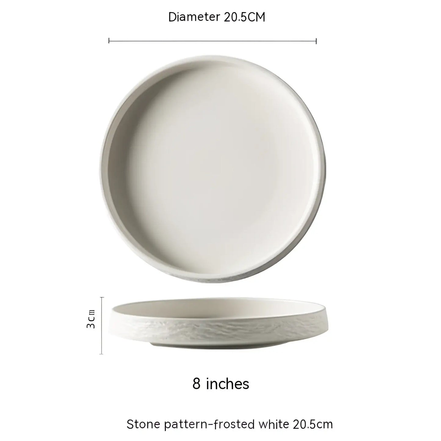 Ceramic Stone Pattern Deep Plate Japanese Tableware