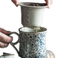 Ceramic Tea Mug with Infuser and Lid Floral 300ml