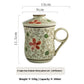 Ceramic Tea Mug with Infuser and Lid Floral 300ml
