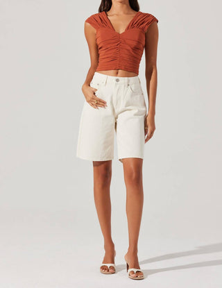 Astr - Samarra Ruched Crop Top