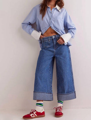 Free People - Brette Cropped Wide-leg Jeans