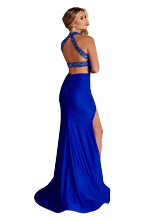 Rachel Allan - Beaded High Neckline Prom Dress