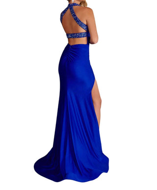 Rachel Allan - Beaded High Neckline Prom Dress