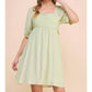 Allie Rose - Textured Puff Sleeve Babydoll Dress