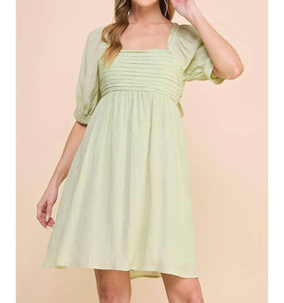 Allie Rose - Textured Puff Sleeve Babydoll Dress