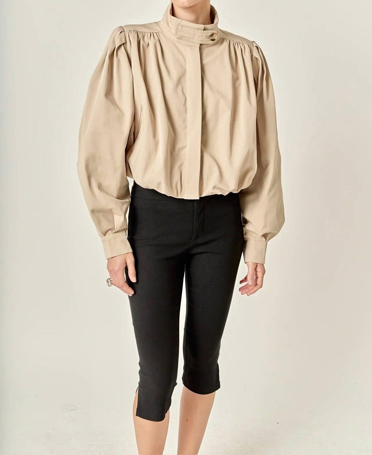 English Factory - Campbell Shirred Short Trench Coat