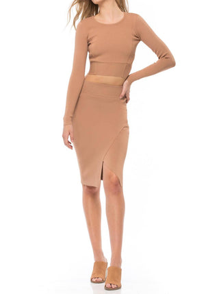 Kendall + Kylie - Compact Long Sleeve Crop Top