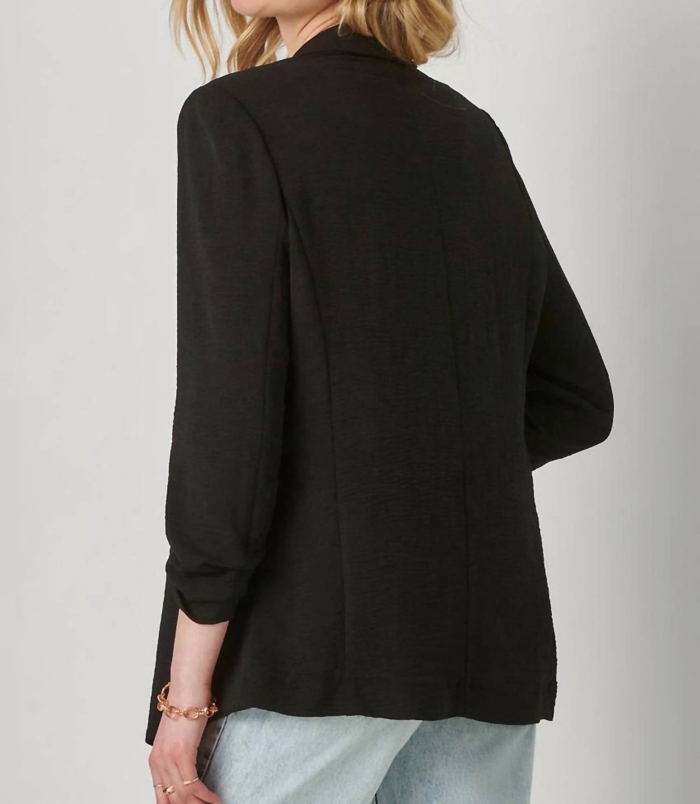 Charlie Paige - Ruched Sleeve Lightweight Jacket