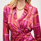 Joseph Ribkoff - Satin Geometric Print Wrap Dress