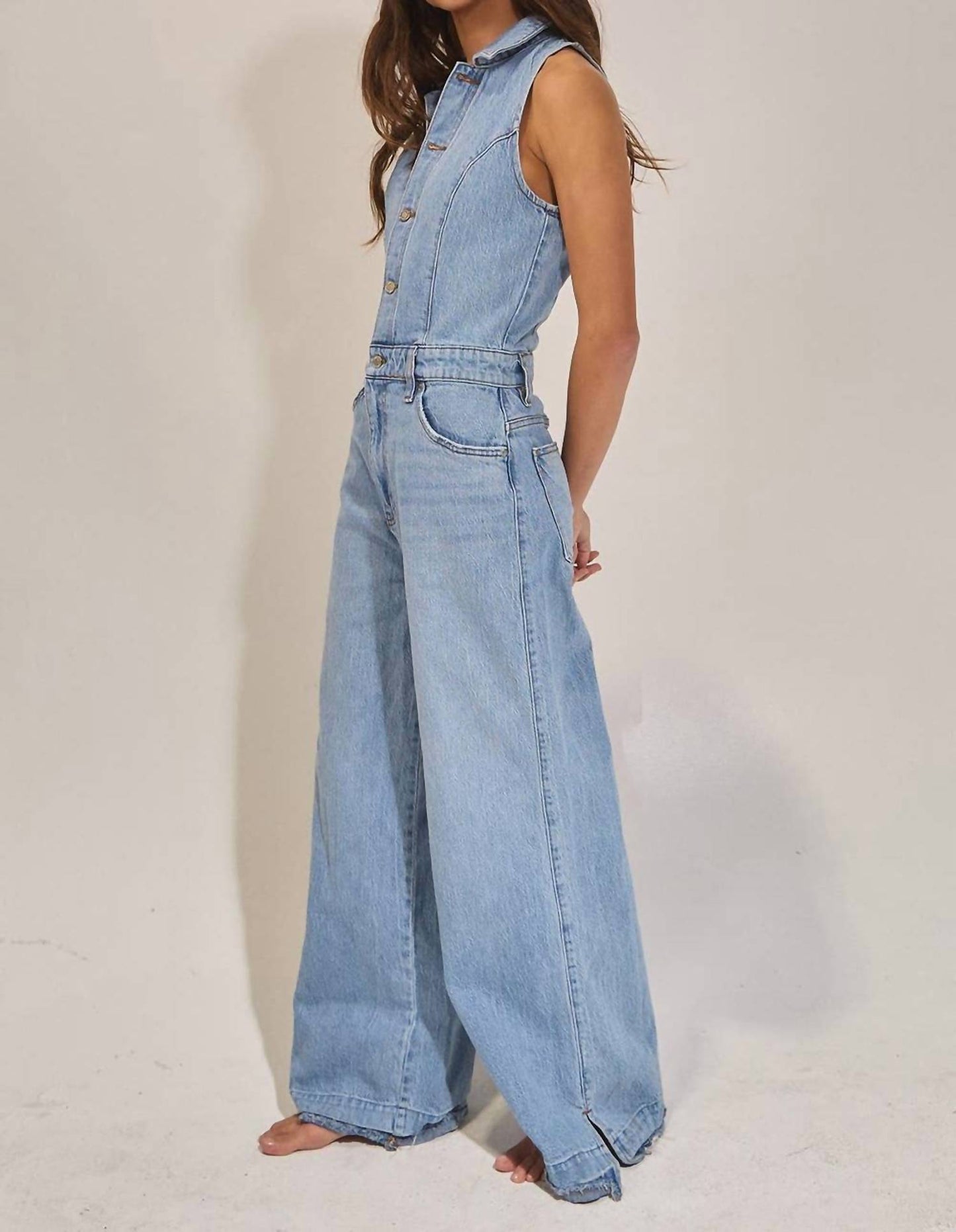 Bucketlist - Collared Wide Leg Jumpsuit