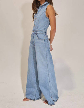 Bucketlist - Collared Wide Leg Jumpsuit