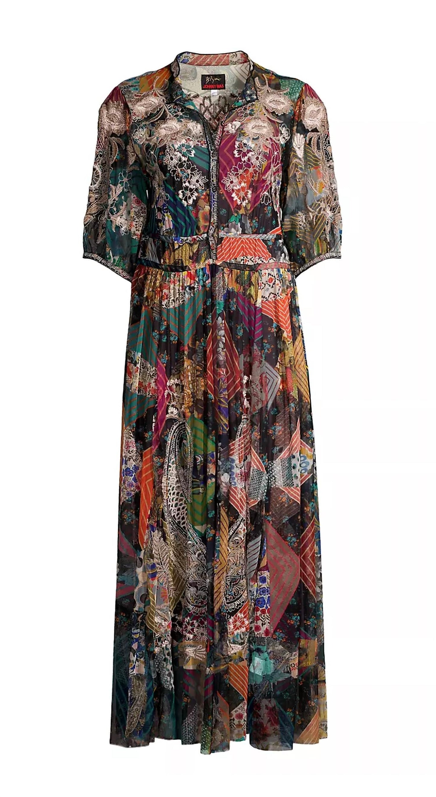Johnny Was - Kiara Patchwork Mesh Dress