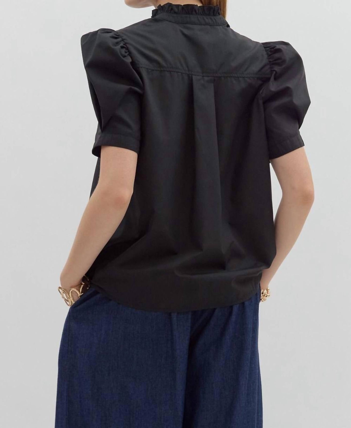 Entro - Short Sleeve Puff Sleeve Top