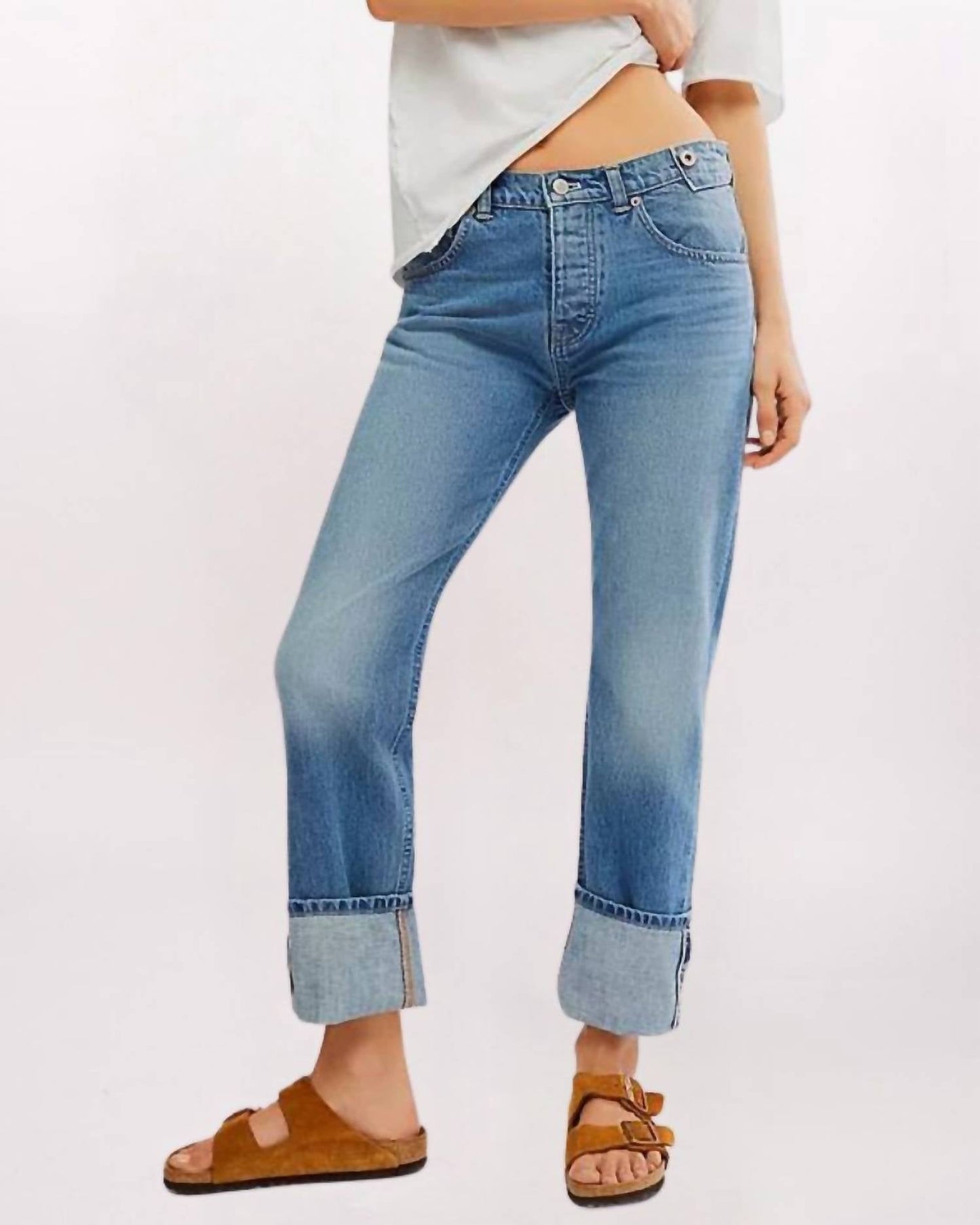 Free People - Slim Shade Selvedge Cuff Jeans