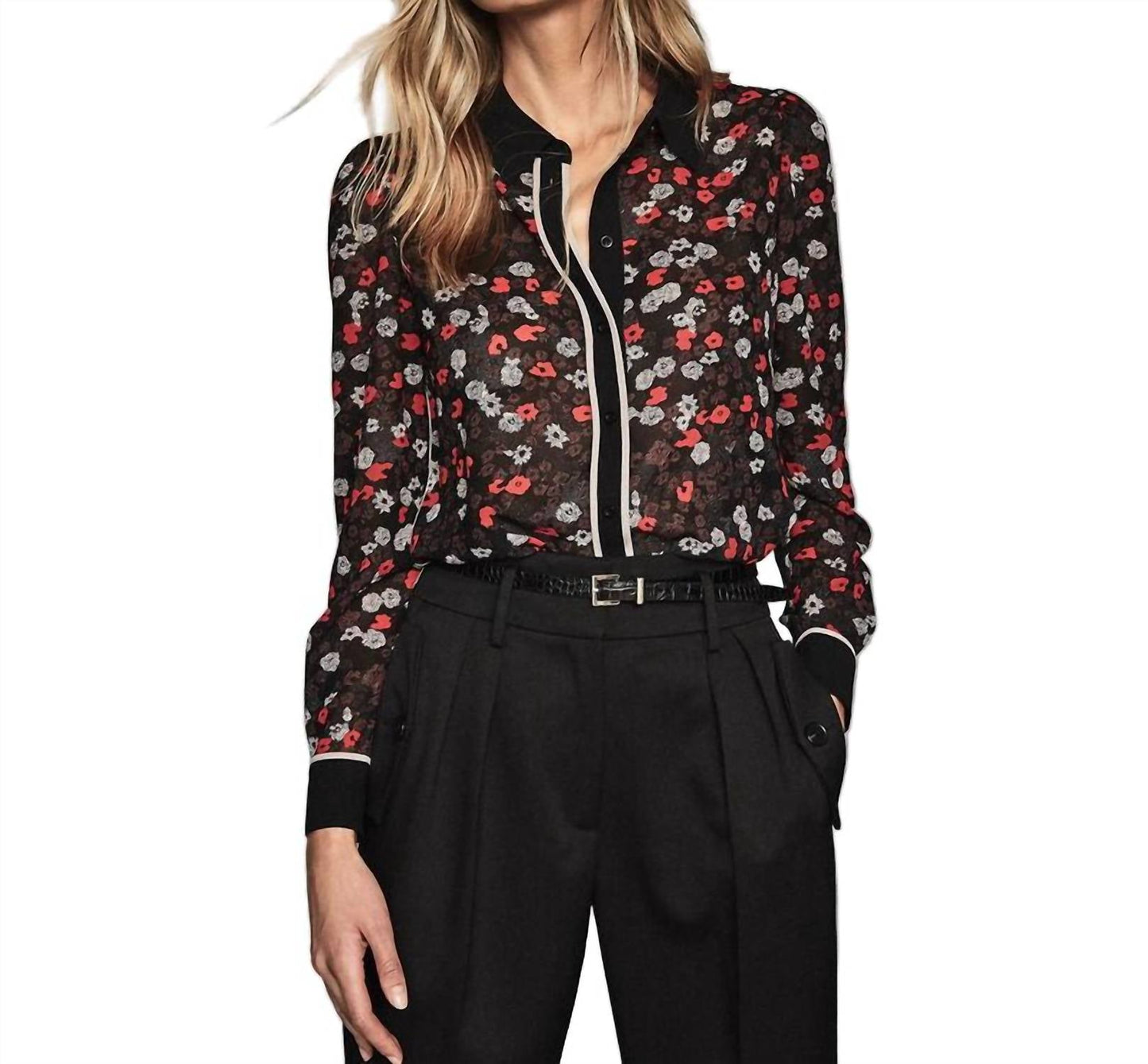 Reiss - Reiss Poppy Floral Printed Blouse