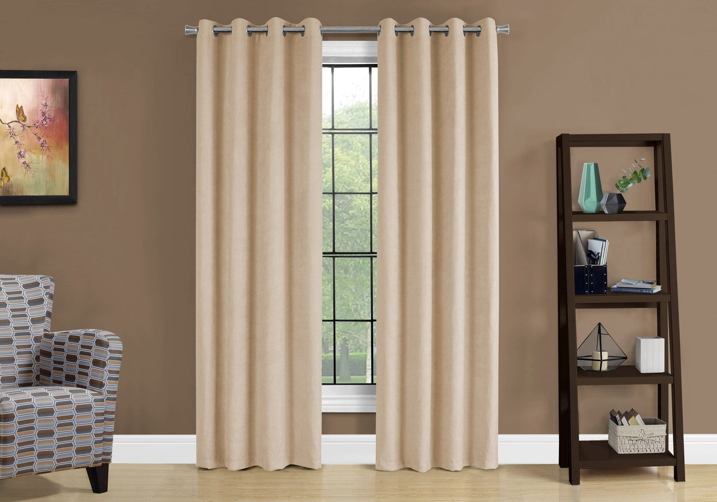 2 Pieces Set Room Darkening Curtain Panels with Grommet